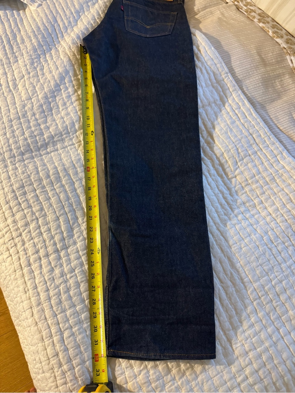 Levi's button fly - shrink to fit jeans. Size 34x34 Dark blue rigid indigo color - Picture 7 of 7